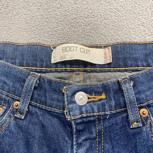 Levis 515 Jeans 6S Blue‎ Denim Superlow Bootcut Embroidered Womens 30x29 EUC - Picture 10 of 12